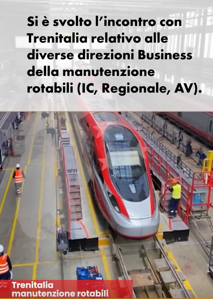 Manutenzione Trenitalia, rinnovo della flotta per AV, IC e Reg.le e gestione della manutenzione